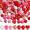 Blulu 210 Pieces Valentine's Day Craft Beads Wood Round Beads Wooden Spacer for Valentine's Day DIY Craft Decoration(Red)...