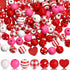 Blulu 210 Pieces Valentine's Day Craft Beads Wood Round Beads Wooden Spacer for Valentine's Day DIY Craft Decoration(Red)...