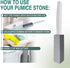 2 ps Pumice Stone long handle Toilet Cleaner Tool Stain Hard Water Ring Remover for Toilet, Pool, Bathroom, Sink (Long Handle-Grey)...