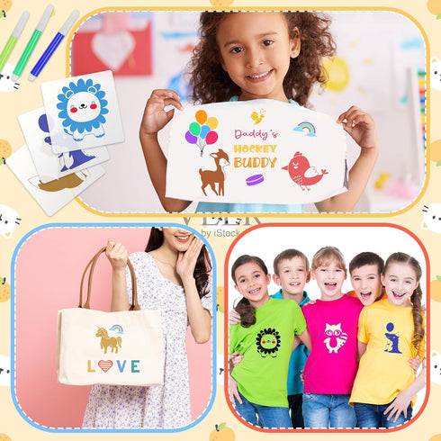30 Pack Cute Baby Shower Stencils for Onesie Decorating Kit, Reusable Animal Themed Templates Shirt Fabric Stencils for Boy Girl Bodysuit Bibs Bag...