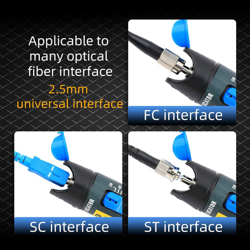 Fiber Tester Visual Fault Locator 5KM Fiber Optic Cable Tester Meter Fiber Cable Test Equipment Suitable for 2.5 mm Connector, for CATV Telecommun...