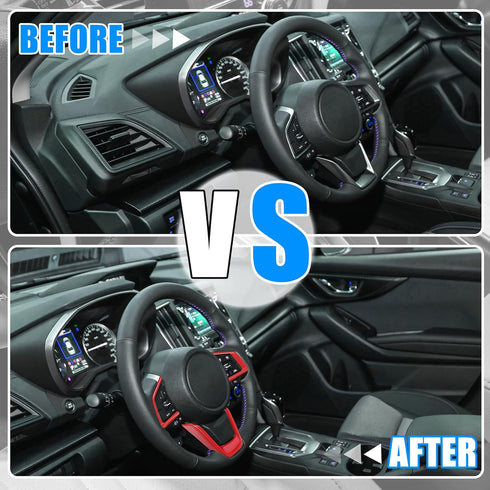 X AUTOHAUX 3pcs ABS Plastic Red Interior Steering Wheel Cover Trim Set for Subaru Forester Ascent 2019-2021 Inner Decoration Auto Accessories...