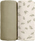 Baby Muslin Swaddle Blankets: Soft Receiving Blanket for Newborn - Cotton Swaddling Blanket for Neutral 2Pack(Leaf Autumn)...