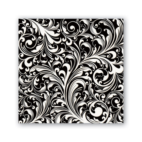 Michel Design Works Soft Triple-ply Paper Luncheon Napkins, Black Florentine Themed, Perfect for Everday Use and Display, 20 Count...