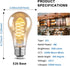 LED Edison Light Bulbs, 6W Equivalent to 60W, 2500K Warm White, A21 Flexible Spiral LED Filament Light Bulbs, Dimmable Vintage LED Bulb, Antique L...
