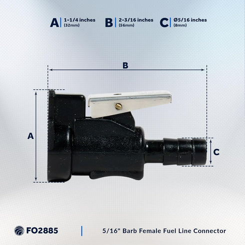 Five Oceans 5/16-Inch Barb Female Fuel Line Quick Connector, OMC/Johnson/Evinrude, Built with Durable Materials, Compatible with Ethanol Blended F...