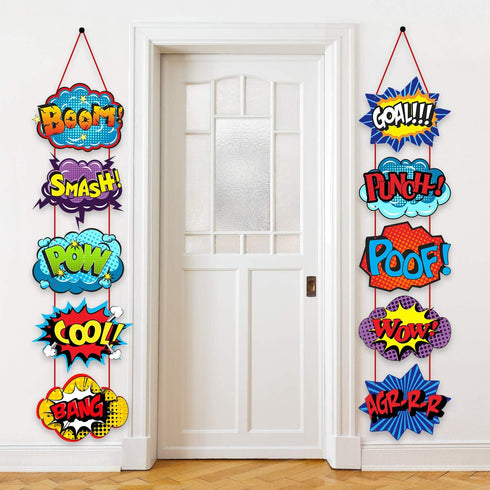 Poen Hero Themed Party Decorations Large Hero Action Sign Fun Cutouts Super Theme Birthday Baby Shower Party Supplies Back to School Classroom Dec...