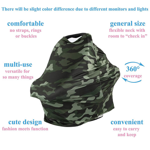 TUOKING Car Seat Covers for Babies, Multi-Use Cover-Silky Mom Nursing Cover Infant Breastfeeding Scarf Shopping Cart High Chair Ultra-Soft Stretch...