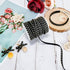 20 Yards Black Studded Faux Suede Cord Lace 5mm Flat Faux Leather Strip Ribbon with Aluminum Rivets Micro Fiber Braiding Leather String for DIY Je...