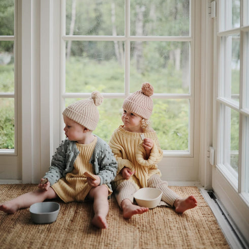 mushie Square Dinnerware Bowls for Kids | Made in Denmark, Set of 2 (Ivory)...