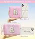 2Pcs Initial Letter Makeup Bag Small Small Cosmetic Period Pouch Sanitary Napkin Cable Toiletry Skincare Travel Accessory Preppy Traveling Make Up...