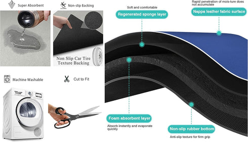 Coffee Bar Mat Accessories for Countertop Absorbent Hide Stain Rubber Backed Dish Drying Mats for Kitchen Counter Draining Pad Decor Gift Fit Unde...