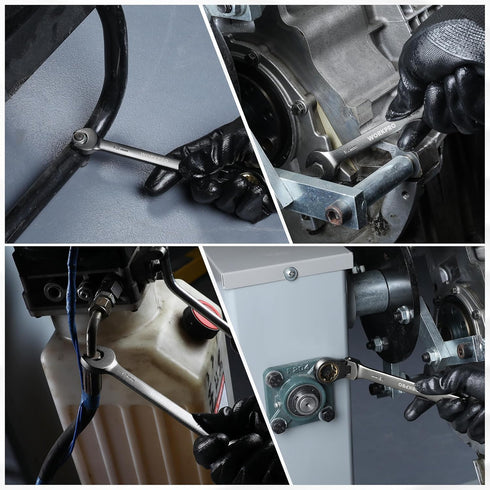 WORKPRO 14 mm Flex-Head Ratcheting Combination Wrench, 72-Teeth, Cr-V Constructed, Nickel Plating...