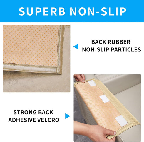 Non Slip Recliner Headrest Protector Washable Faux Leather Headrest Covers for Recliner Chair Waterproof Couch Headrest Covers for Sofa,Furniture,...