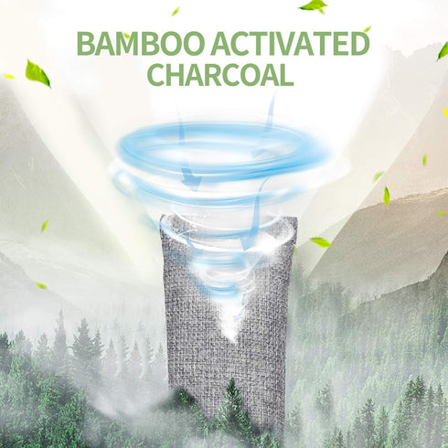 6 Pack Bamboo Charcoal Air Purifying Bag, Activated Charcoal Bags Odor Absorber, Moisture Absorber, Natural Car Air Freshener, Shoe Deodorizer, Od...