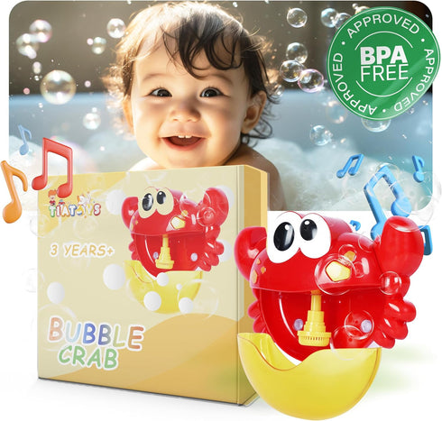 Crab Toy Bubble Machine Bath Toy & Bath Bubble Maker | Crab Bath Toy with Kids Bubble Bath & Toddler Bubble Bath | Essential Bubble Bath for Kids|...
