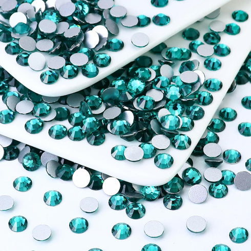 Flatback Crystal Rhinestones Round Gems for Nail Art and Craft Clothes Glue Fix, Green Zircon (2.7-2.8mm) SS10/1440PCS...