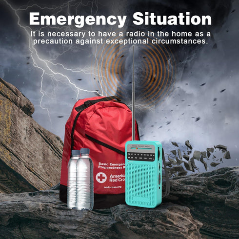 Portable Radio AM FM, Goodes Transistor Radio with Loud Speaker, Headphone Jack, 2AA Battery Operated Radio for Long Range Reception, Pocket Radio...