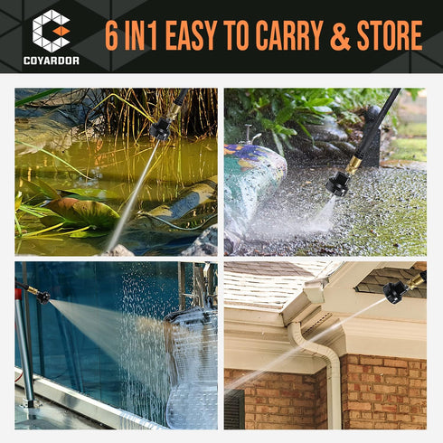 Pressure Washer Nozzle Tips, 6 in 1 Quick Change Over Spray Nozzle, Adjustable Power Washer Tips with 1/4" Quick Connect, 3000 PSI...