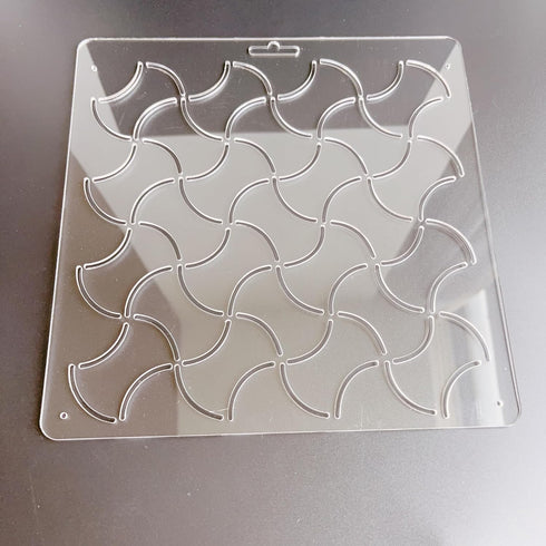 Acrylic Sashiko Stencil with Classic Wavy Pattern for Hand Quilting and Embroidery...