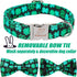 St.Patrick's Day Clover Dog Collars with Bow Tie,Black Clover Soft Cotton with Safety Metal Buckle Adjustable Puppy Collars for Large Boy & Girl D...