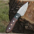 Handmade Damascus Steel Knife - Fixed blade Bush craft Hunting Knife, Survival & Camping Knives, with Rose Wood Handle Real leather Sheath, (HM1)...