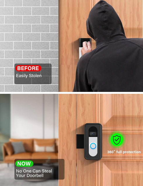 Anti-Theft Video Doorbell Mount, Doorbell Mount for Most Model, No-Drill Mounting Bracket Accessories for houses, apartments, Renters, businesses...