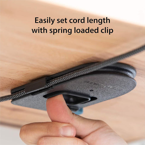 The Quickdraw - Under Desk Cord Management Mount, Hidden and Adjustable, Cable Organizer, 2 Cord Clips Included | Elevation Lab...