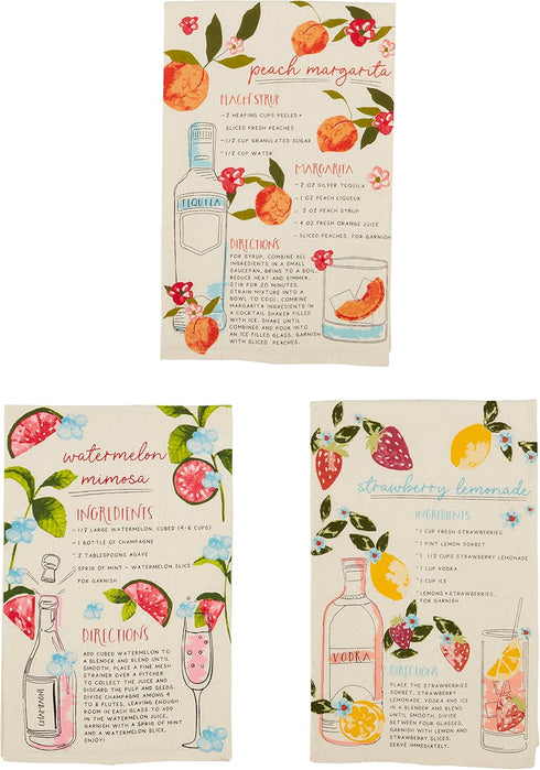 Mud Pie Peach Drink Recipe Towels, 26" x 16 1/2"...