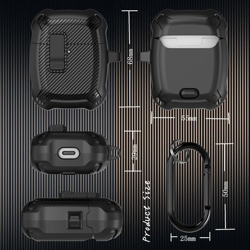 for Google Pixel Buds Pro Case 2022 with Cleaner Kit, Military Hard Shell Protective Armor Cover with Lock & Carabiner for Google Pixel Pro Earbud...