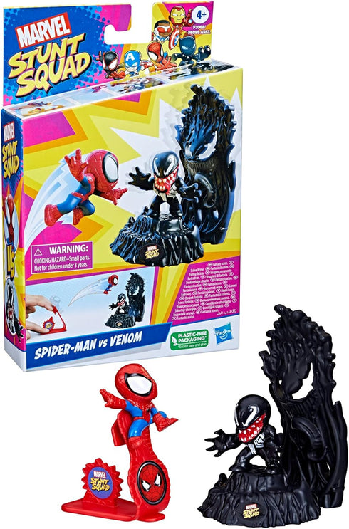 Marvel Stunt Squad Spider-Man vs. Venom Playset, 1.5-Inch Super Hero Action Figures, Marvel Toys for Kids Ages 4 and Up...