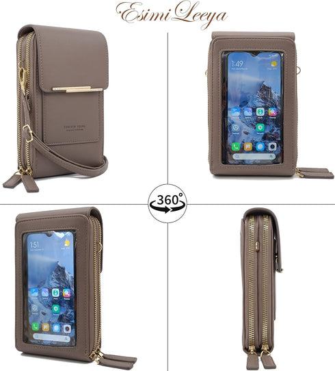 Esimileeya Small Cell Phone Crossbody Bags for Women Trendy Purses Touchscreen Functional Shoulder Bag with Credit Card Slots...