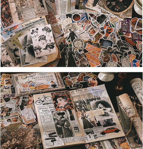 TIYPKE 200pcs Cute Stickers for Journaling - Vintage Scrapbook Paper Aesthetic People Washi Stickers for Bullet Supplies Kit Junk Journal Planners...