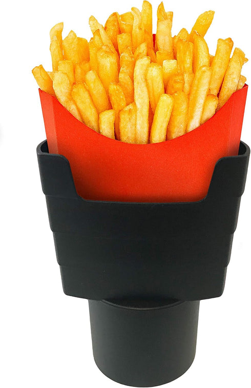 MAAD™ 'Fries on The Fly' Universal Car French Fry Holder for Cup Holder - Perfect White Elephant Gift Idea, Stocking Stuffer...