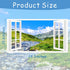 Landscape Wall Sticker Decor 3D Fake Window Wall Sticker Mountain Scenery Wall Sticker Peel and Stick Wall Art Wallpaper Removable Faux Window Wal...