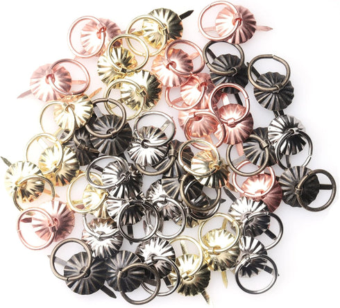 Ruwado 40 Pcs Metal Brad Fasteners with Pull Rings Large Paper Fasteners for DIY Art Crafting Project Drawer Decorative Scoreboard Kitchen Bathroo...