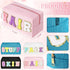 4 Pcs Large Chenille Letter Patch Makeup Bag Skin Stuff Hair Face Bag Preppy Patch Makeup Cosmetic Bag Toiletry Zipper for Women Teen Girl(Letters...