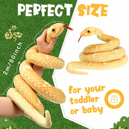 Giant Boa Constrictor Large Stuffed Animal Snake Giant Snake Plush Realistic Stuffed Snake Toy 80 Inch Lifelike Snake Gifts for Kids Birthday Part...