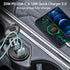 Qidoe 2 Pack PD3.0 20W and QC3.0 18W USB C Car Charger With LED Voltmeter and ON/Off Switch for Boat, RV, Truck, Golf Cart, Motorcycle...