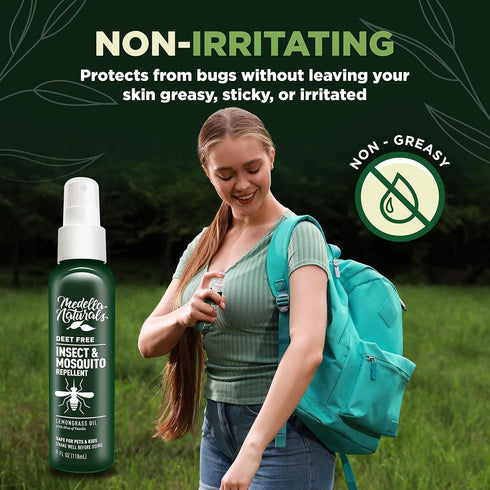 Medella Naturals Insect & Mosquito Repellent, DEET-Free Naturally Derived Formula, Kid and Pet Friendly, Made in The USA, 4 Ounce Spray Bottle...