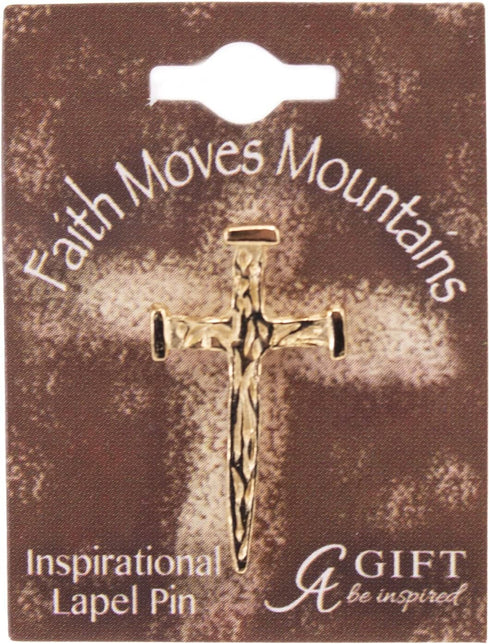 Cathedral Art (Abbey & CA Gift) Nail Cross Inspirational Lapel Pin, One Size, Gold...