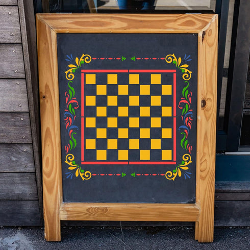 FINGERINSPIRE Modern Checkerboard Template 11.8x11.8inch Painting Chess Checkers Lined Gameboard Family Game Home Decor Gift Best Vinyl Large Sten...
