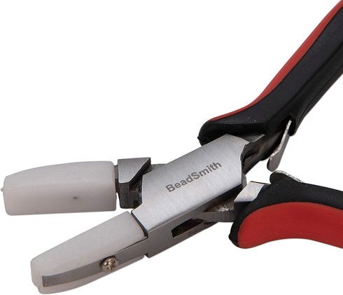 The Beadsmith Flat Nylon Jaw Pliers – Fine Tips – 5 inches (127mm) – Ergonomic Handle with Double Leaf Springs – Jewelry Making Tool for Creating ...