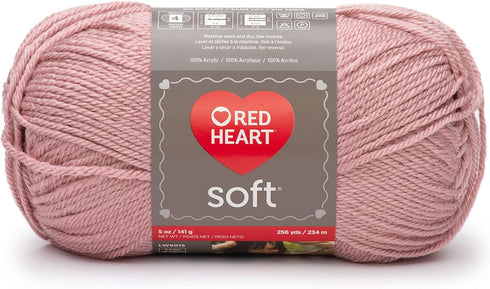 Red Heart Soft Rose Blush Yarn - 3 Pack of 141g/5oz - Acrylic - 4 Medium (Worsted) - 256 Yards - Knitting/Crochet...