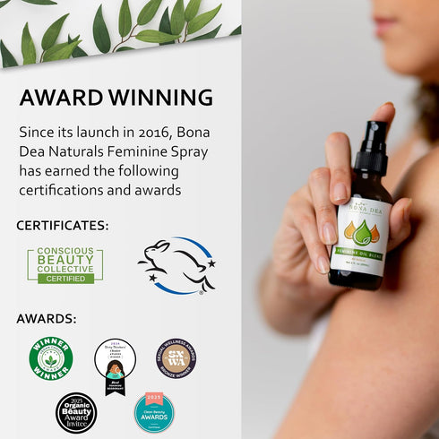 Bona Dea Naturals’ “The Original” All Natural Feminine Deodorant Spray | Intimate Yoni Oil Relief for Vaginal Itch, Odor, & Dryness | 2 oz Spray...