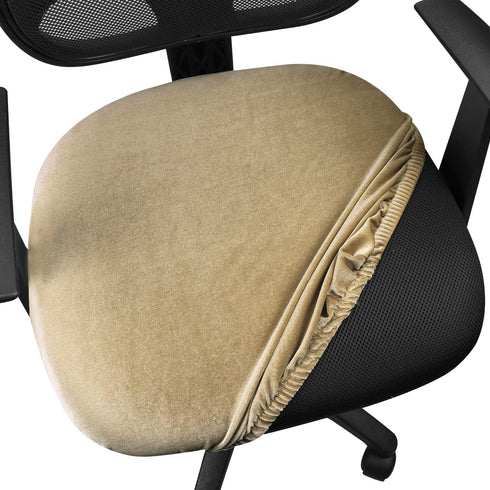 Yikko Velvet Chair Seat Cusion Covers for 14.96-18.89 Inch Office Computer Chair Covers, with Straps Washable Slipcovers Protector, Home, Dining R...