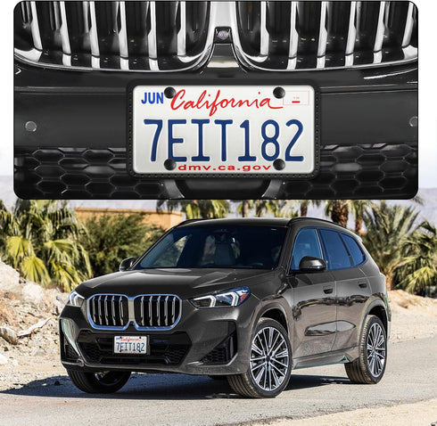 LivTee Silicone License Plate Frames Covers, 1 Pack Universal American Car Accessory License Plate Bracket Holder, Licence Plate Accessories - Bla...