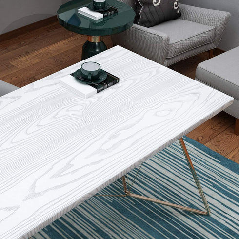 Livelynine White Peel and Stick Wallpaper Wood Contact Paper for Cabinets Adhesive Wood Grain Vinyl Wrap for Kitchen Furniture Textured Thick Wood...