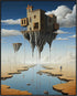 Posterizer 1 pcs-strange clouds blossoming into a building-Abstract & Modern Art-Fantasy & Fiction Art-Gift for Art Lovers-Decor for Home & Office...