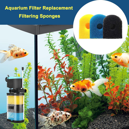 Aquarium Filter Replacement Sponge, Fish Tank Filter Replacement Parts, Including 2 x Coarse Sponge, 2 x Fine Sponge 4 x Black Sponge...